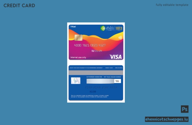Vorschau der virtuellen Visa-Karte der Bank von Khartum im Sudan